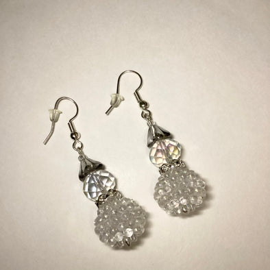 Bubbled Crystal Snowman Earrings