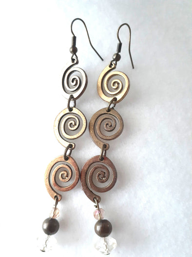 Spiral Dangle Earrings - Firestarter Jewels 