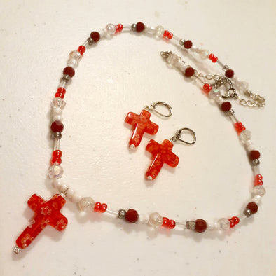 Jesus Loves Me Necklace And Earrings Set