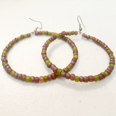 Green/Purple Simple Hoop Earrings