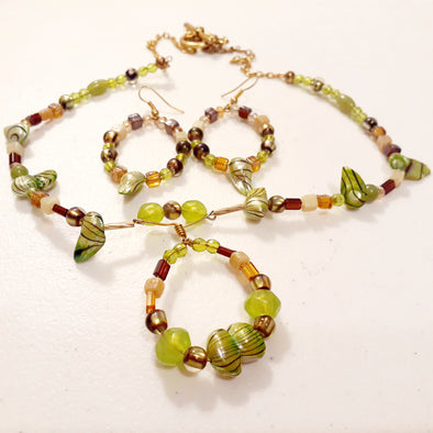 Rain Forest Necklace And Earrings Set