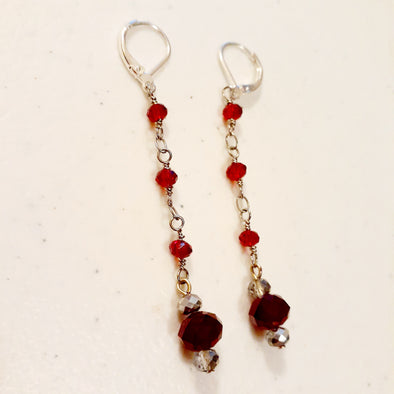 Crimson String Earrings