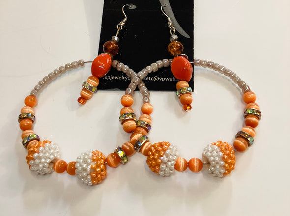 Tantalizing Tangerine Hoop Earrings