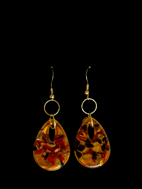 Amber Gold Dangle Earrings