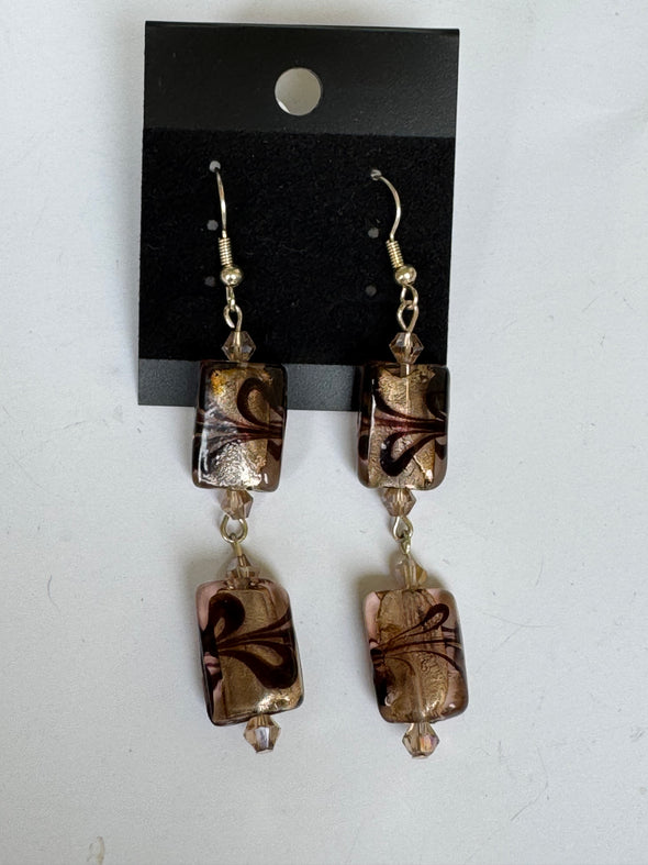 Cinnamon Swirl Dangle Earrings