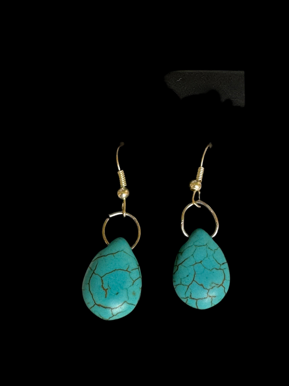 Raindrop Turquoise Dangle Earrings