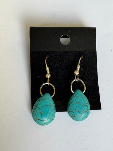 Raindrop Turquoise Dangle Earrings