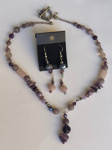 Amethyst Dreamer Necklace And Earrings Set