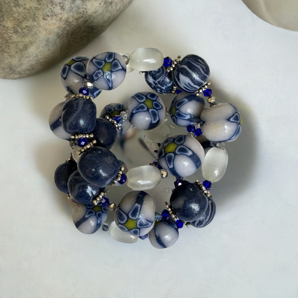 Chambles Of Blue Coil Bracelet