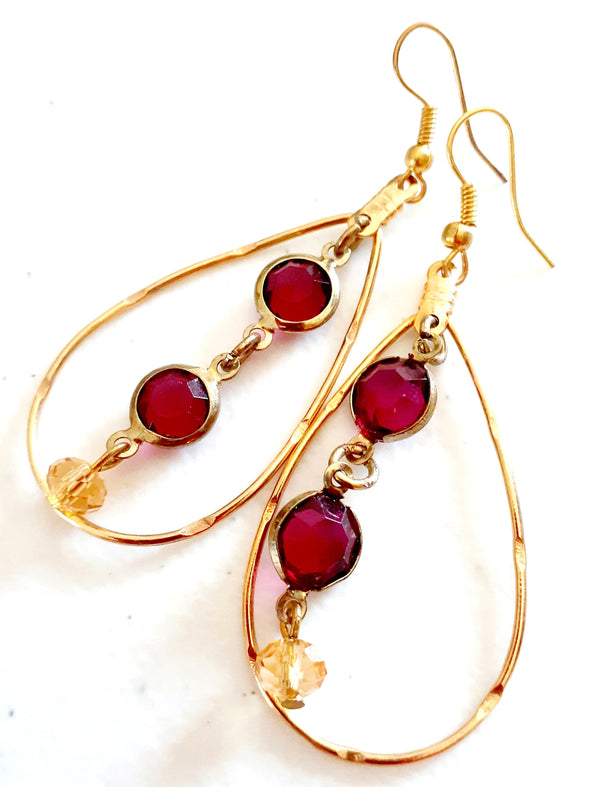 Gentle Magenta Earrings