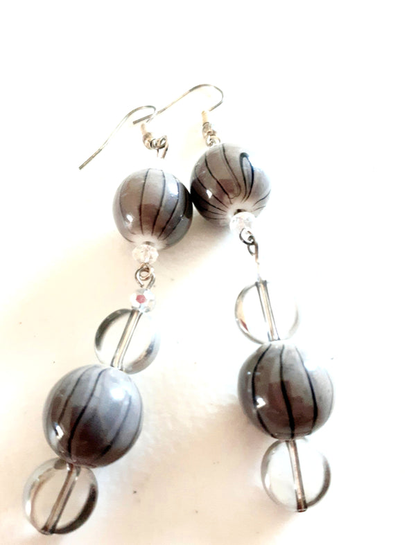 Sleek Pinstripe Dangle Earrings