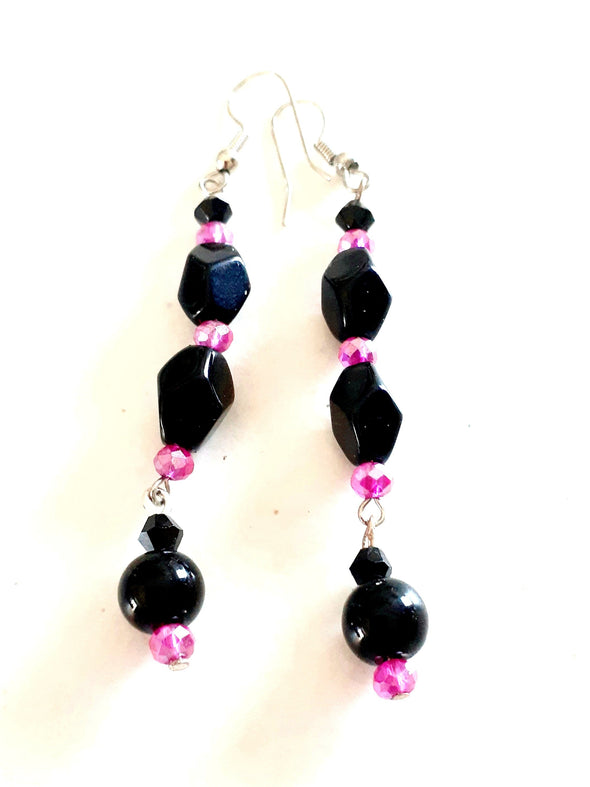 Pink Eye Dangle Earrings - Firestarter Jewels 