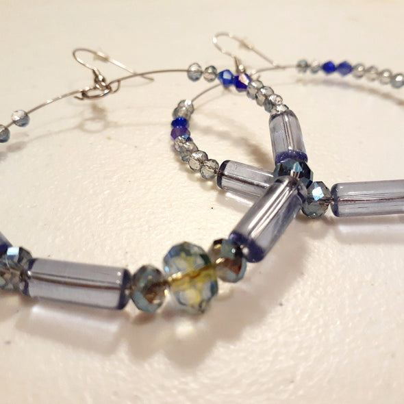 Periwinkle Hoop Earrings