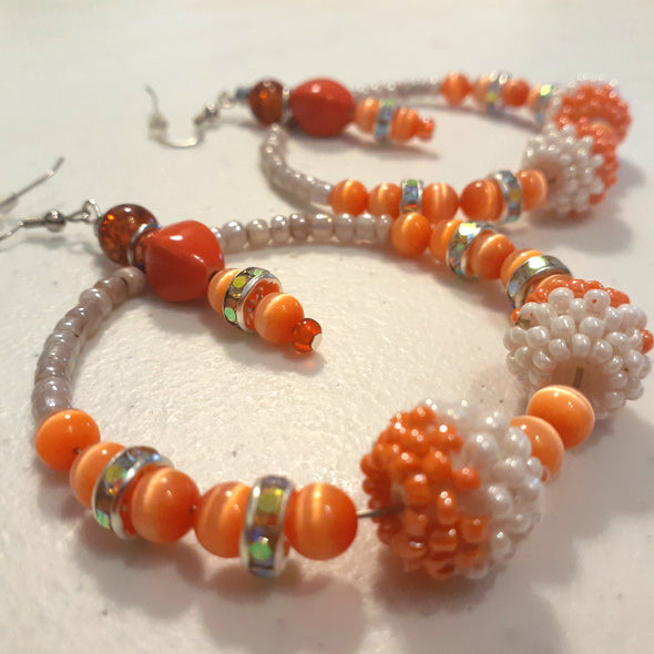 Tantalizing Tangerine Hoop Earrings