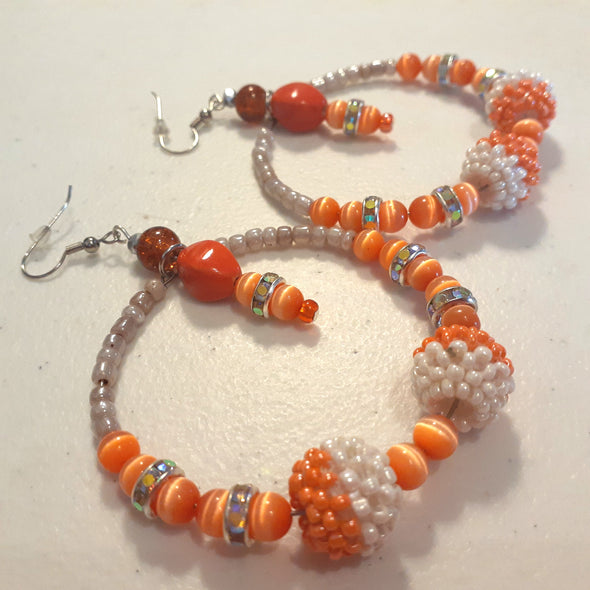 Tantalizing Tangerine Hoop Earrings