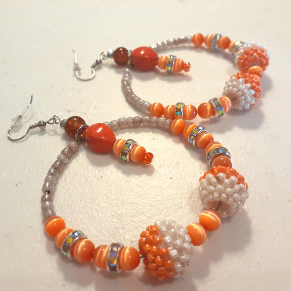 Tantalizing Tangerine Hoop Earrings