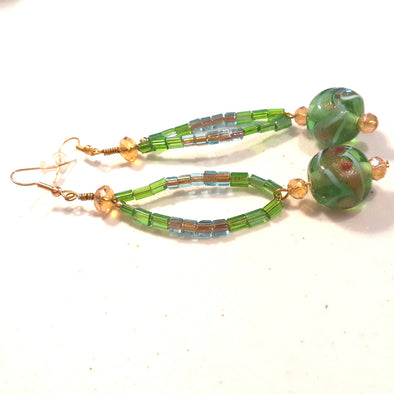 Green Apple Candy Dangle Earrings