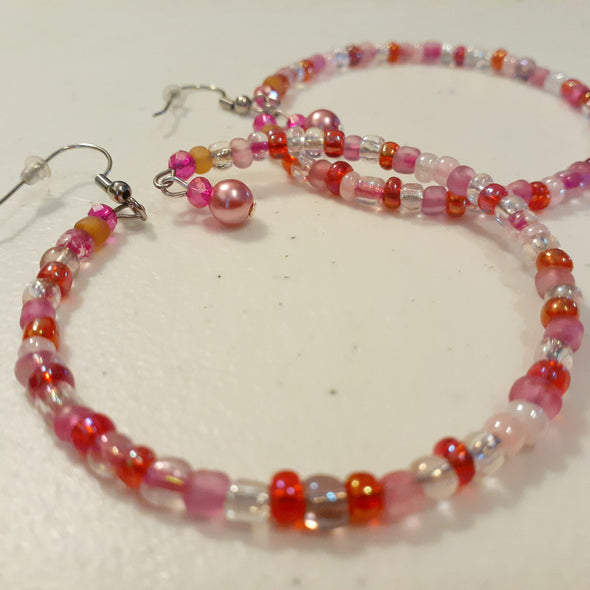 Open Hoop Pink Party Earrings