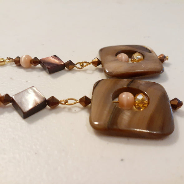 Chocolate Tier Dangle Earrings