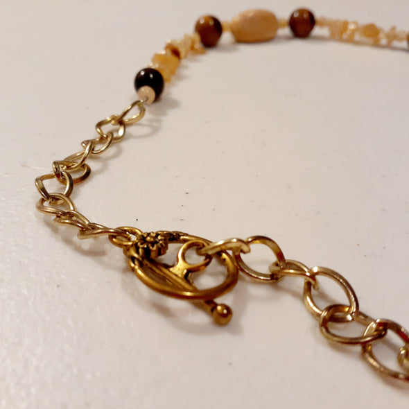 Marigold Tiger Eye Necklace And Earrings Set