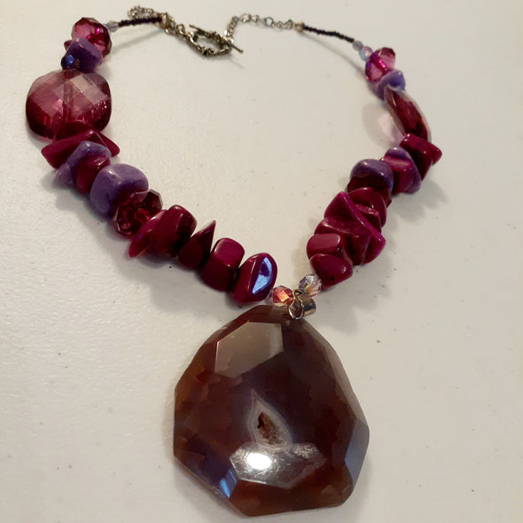 Purple Agate Necklace