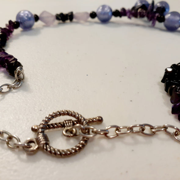 Purple Fetish Necklace And Earrings Set