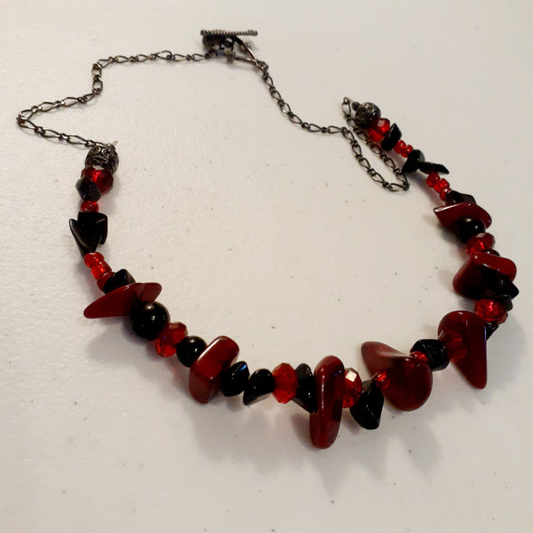 Rocking Red Necklace And Earrings Set