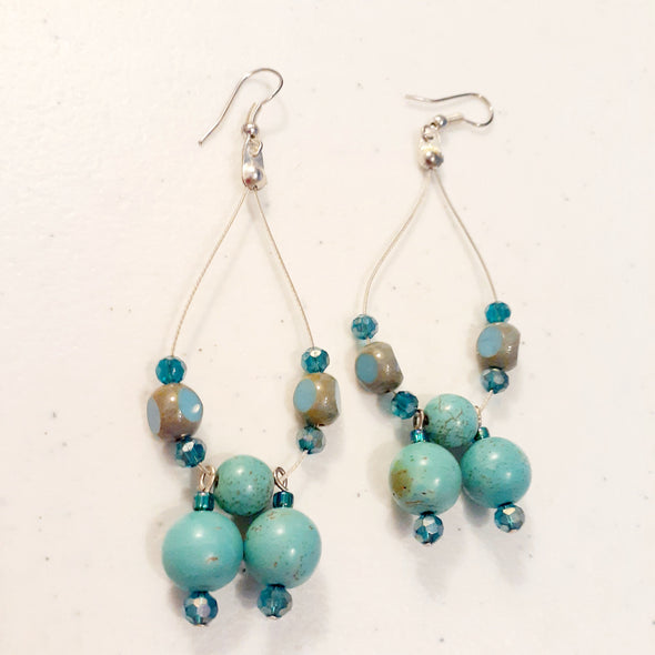 Turquoise Smoke Dangle Earrings