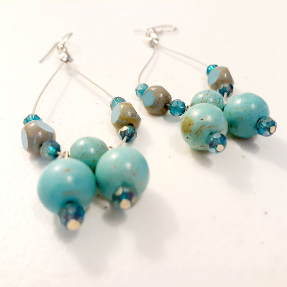 Turquoise Smoke Dangle Earrings