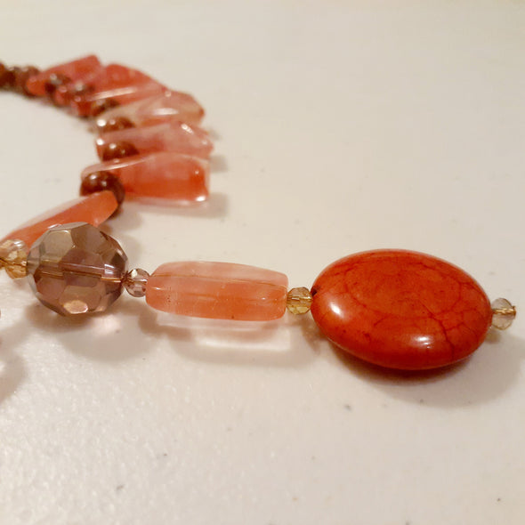 Coral Secrets Necklace And Earrings Set