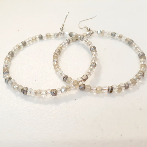 Grey Simple Hoop Earrings