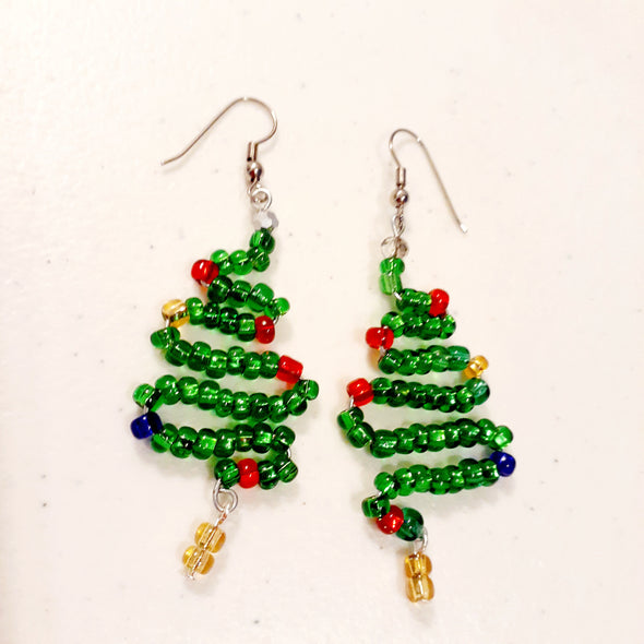 Christmas Tree With Bulbs Earrings