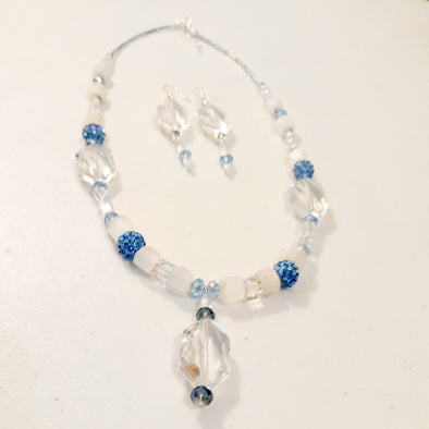 Winter Ice Necklace And Earrings Set