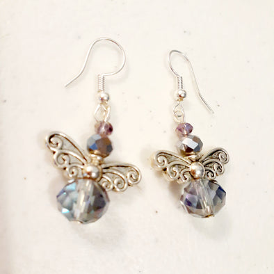 Purple Ice Angel Earrings