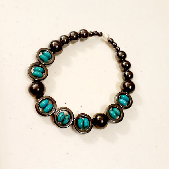 Turquoise Meets Hematite Bracelet